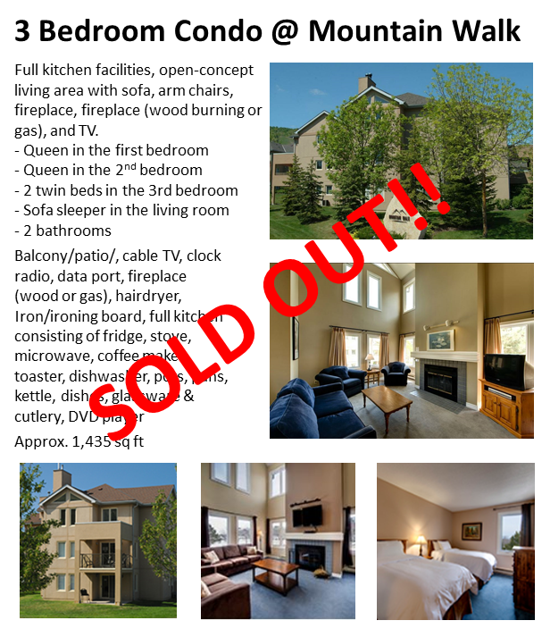 3 Bedroom Mountainwalk SOLD OUT