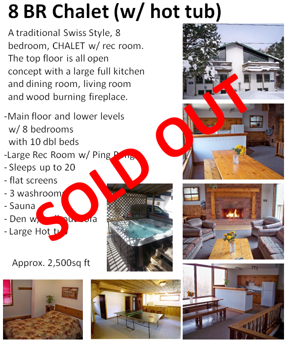 8 bedroom chalet sold out