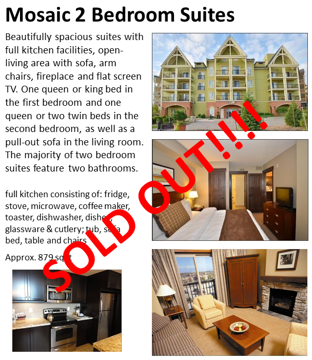 mosaic 2 Bedroom Suites SOLD OUT