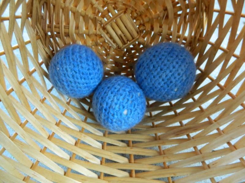 Set of three wool dryer balls