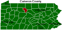Map showing Cameron County