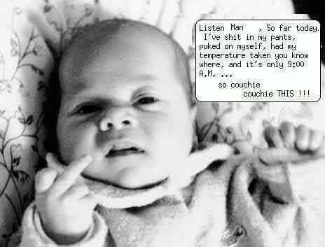 baby middle finger