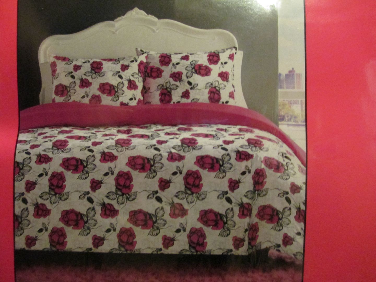 RARE Betsey Johnson ~Shadow Rose~ Comforter Blanket Full/Queen Bedding