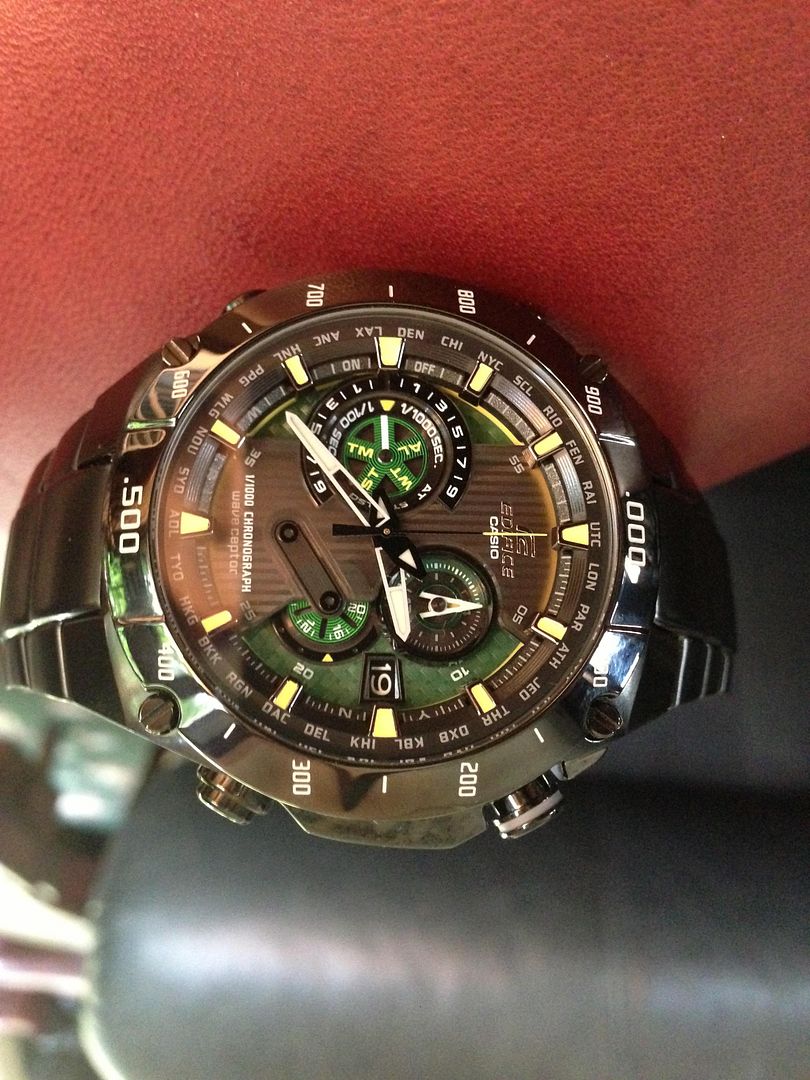 casio edifice black label atomic watch
