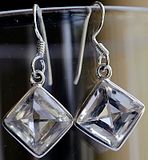 Crystal Quartz Silver Earrings