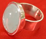 Green Prehnite Ring - Silver