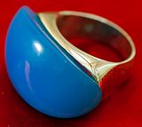 Blue Chalcedony Domed Ring