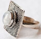 Moonstone ring - side view