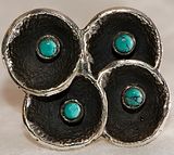 4 little lily pads ring - turquoise