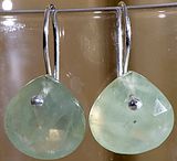 Prehnite earrings - big briolettes - over 10mm