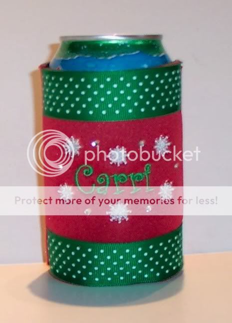  for the winter/holiday season This is a red koozie with the green