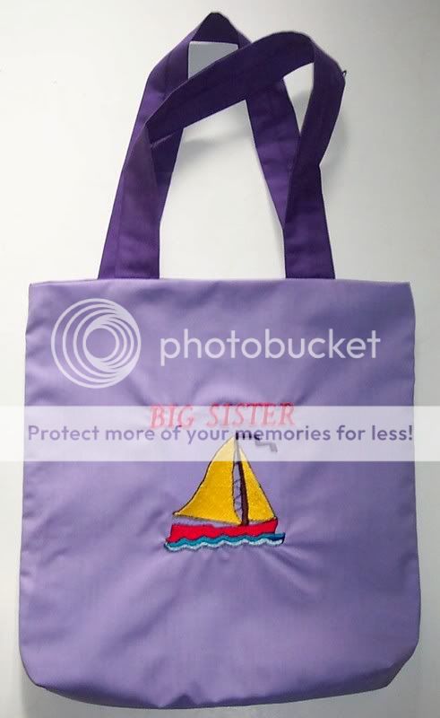 Personalized Tote Book Bag Sail Boat Nautical