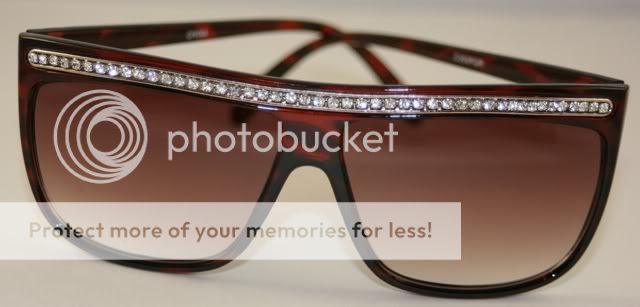 Rhinestone studded oversized celebrity style sunglasses  