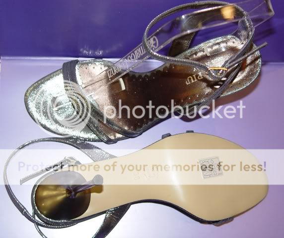 Donna Piu 2160 Pewter Strappy Metal Heel Sandal 35 / 5  