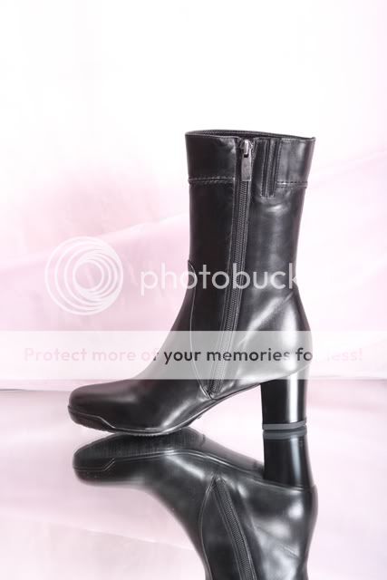 Giovanni Fabiani 5988 Black Leather Mid Calf Boots 37.5  