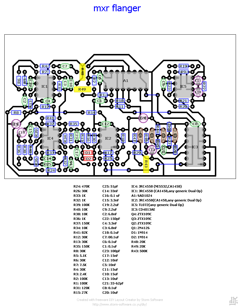 MXR Flanger - PCB completed!