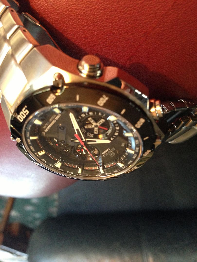 casio edifice black and gold watch
